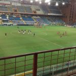 Il riscaldamento prima di Sampdoria-Alessandria